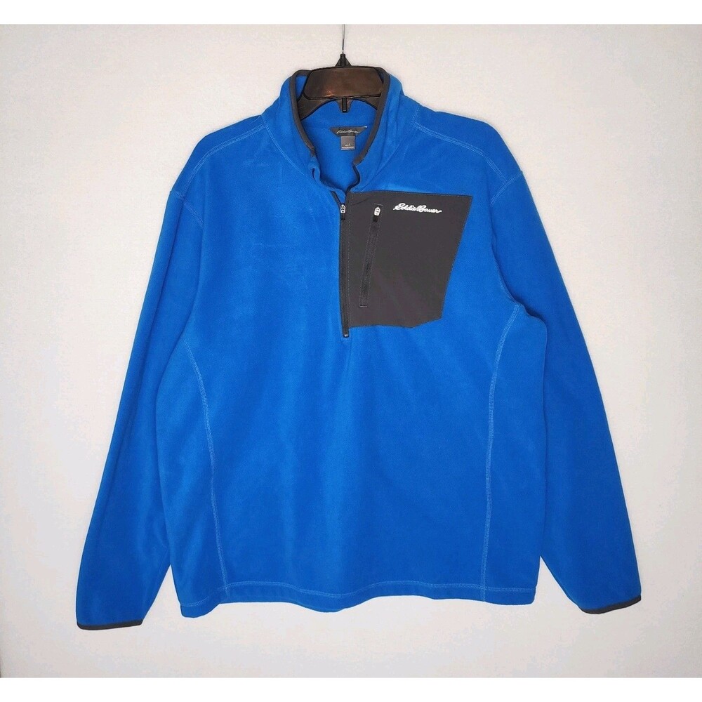 Eddie Bauer First Ascent Half Zip Blue Fleece Hiking Outdoor Mens Large